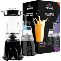 Evvoli Blender 600W High Speed Premium Blender 1.5 Litre jar With Grinder Mill Black, EVKA-BL15B