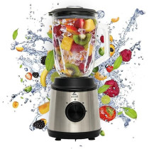 Evvoli Blender 1.5 liters with Glass Jar High Power Premium, Ice Crusher, 600W, 2 Speeds Operation, Stainless Steel, EVKA-BL15MB