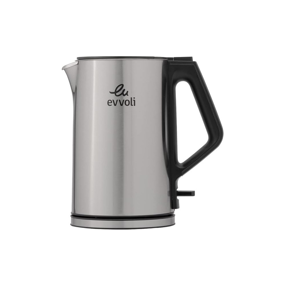 Evvoli Stainless Steel Electric Kettle With Fast Boiling Feature, Smart Power Off Technology, 1.5 L, 2200 W, EVKA-KE15MS, Silver
