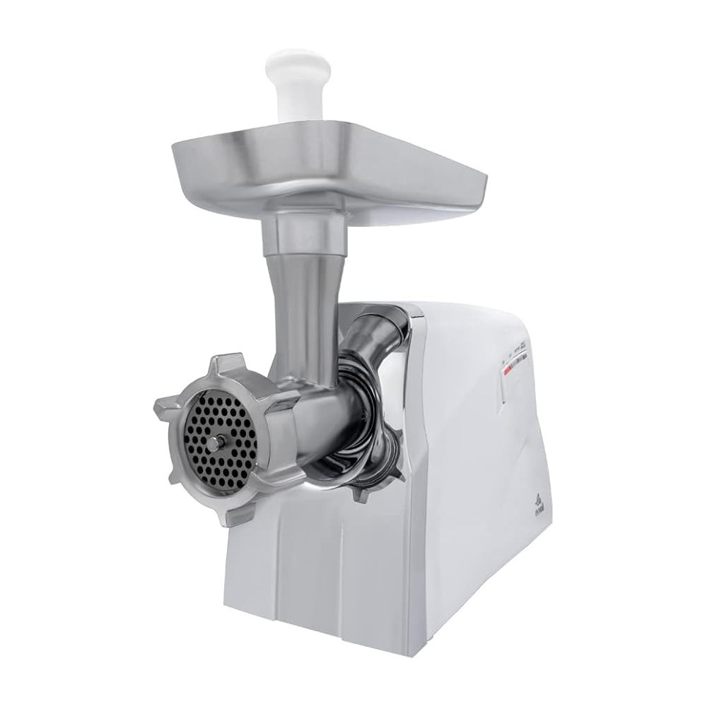 Evvoli Meat Grinder, Meat Mincer And Sausage, Reverse Function, Digital Switches With Alarm System, 1600W, White, EVKA-MG1600W