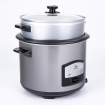 Evvoli 2 In 1 Rice Cooker With Steamer 6.5 Litter Up To 12 Cup Of Rise Non-Stick 750W Silver, EVKA-RC6501S