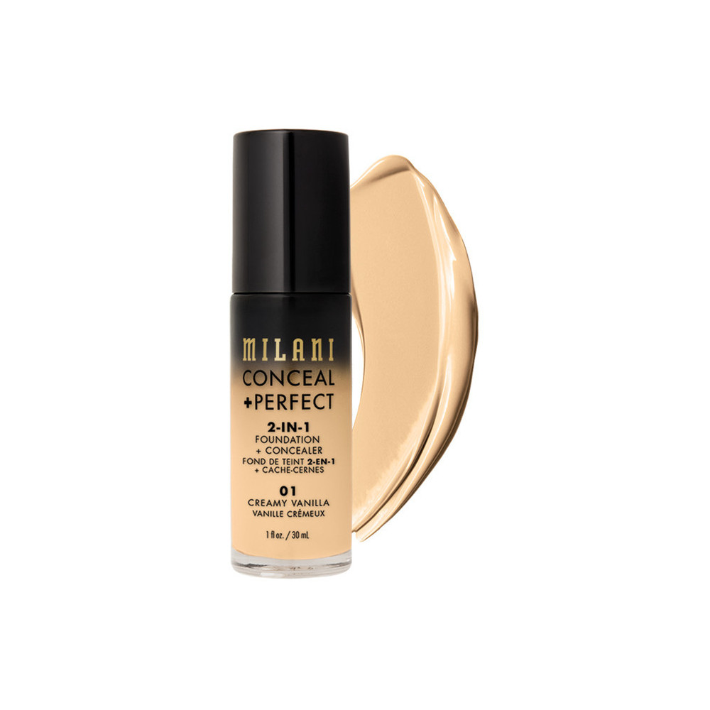 Milani Conceal Perfect 2 In 1 Foundation And Concealer 30ml, 01 Creamy Vanilla