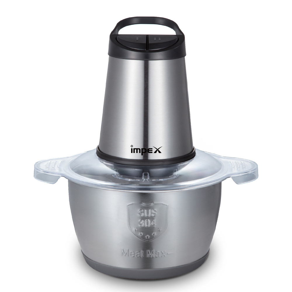 Impex Electric Food Chopper Stainless Steel Bowl With 2 Speed Adjustable And 4 Piece Stainless Steel Blade 2 L 350 W FC 3202 Silver