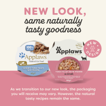 Applaws 60g Tuna with Prawn Adult Wet Cat Food Pot, Pack of 12