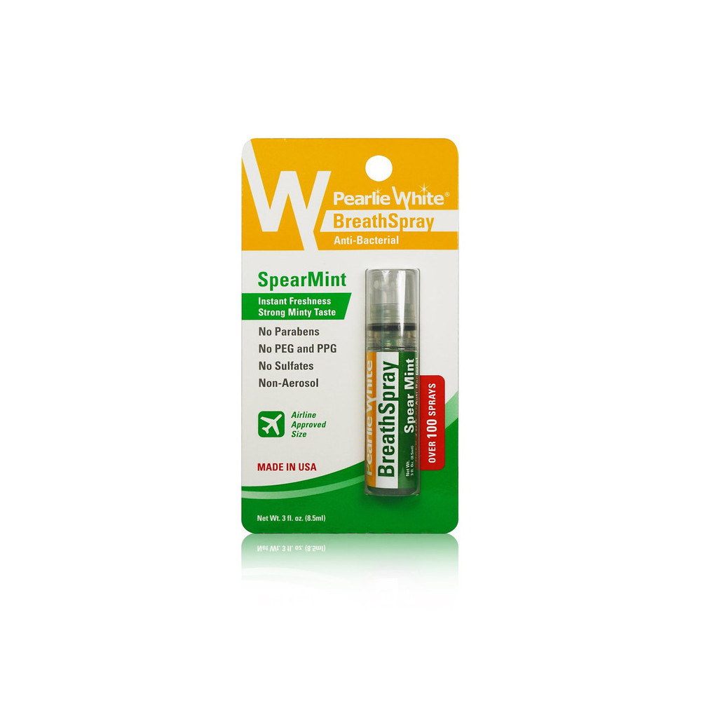 Pearlie White Anti Bacterial Breath Spray Spearmint, 8.5ml