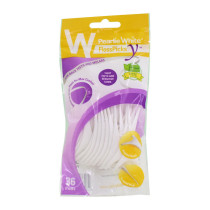 Pearlie White Floss Picks For Back Teeth And Molars With Fresh Mint Flavour, Pack Of 36