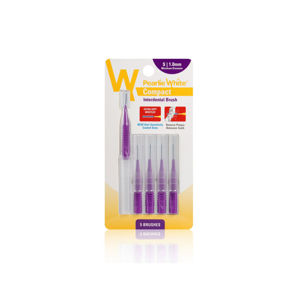 Pearlie White Compact Interdental Brush With Extra Soft Bristles, Pack Of 5