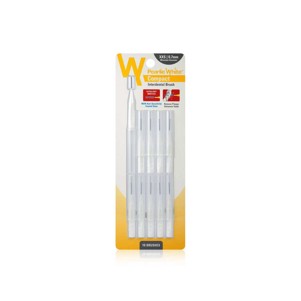 Pearlie White Compact Interdental Brush With Extra Soft Bristles, Pack Of 10