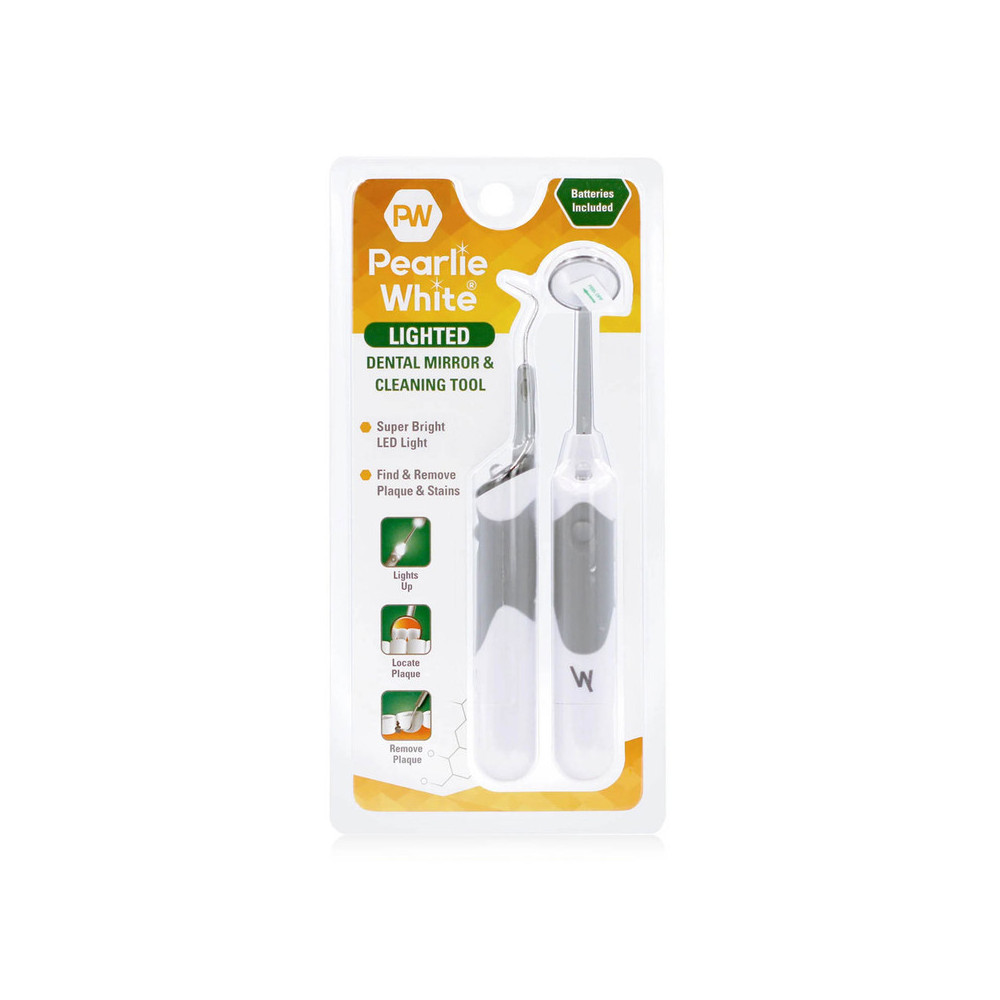 Pearlie White Dental Mirror And Cleaning Tool, Batteries Included