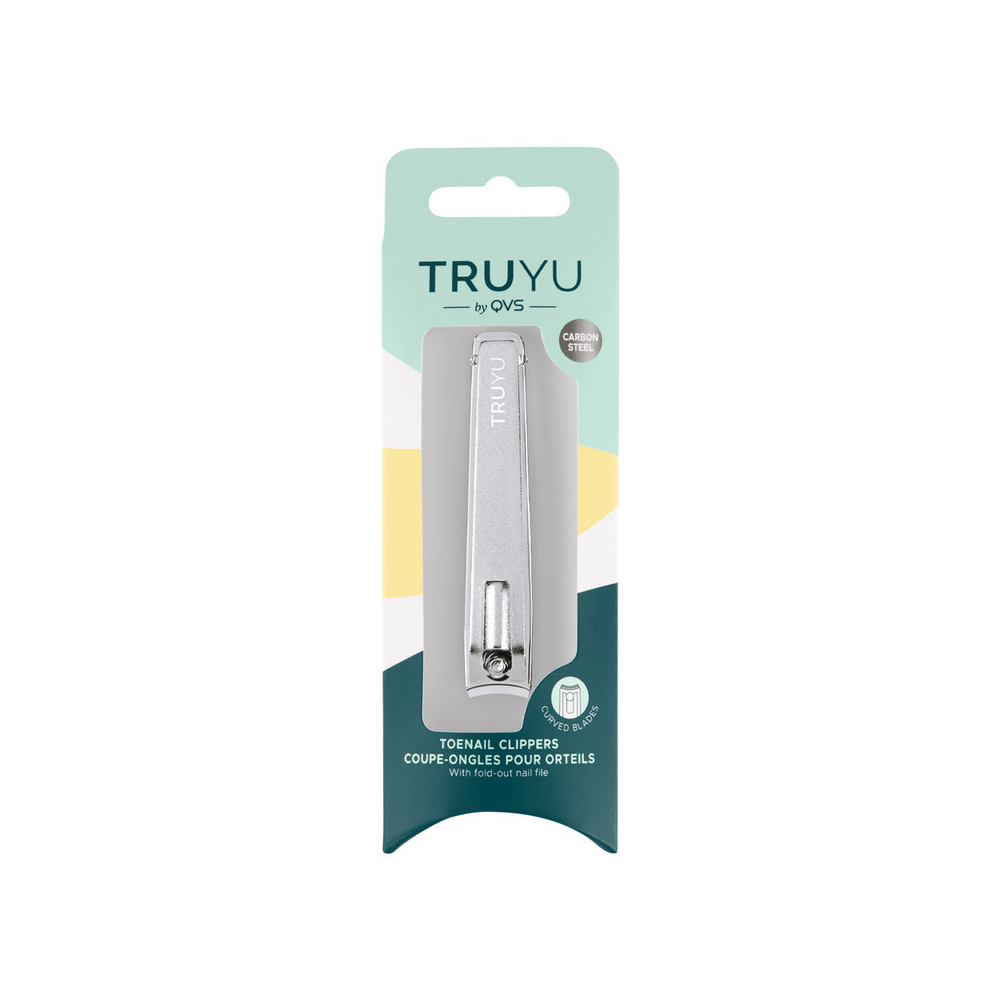 Truyu Qvs Carbon Steel Toenail Clipper With Curved Blades And Fold Out Nail File
