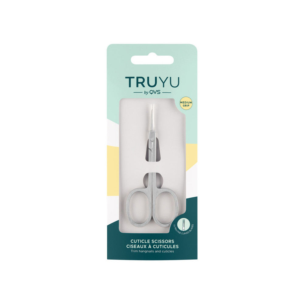 Truyu Qvs Medium Grip Metro Cuticle Scissor With Ultra Fine Curved Blades