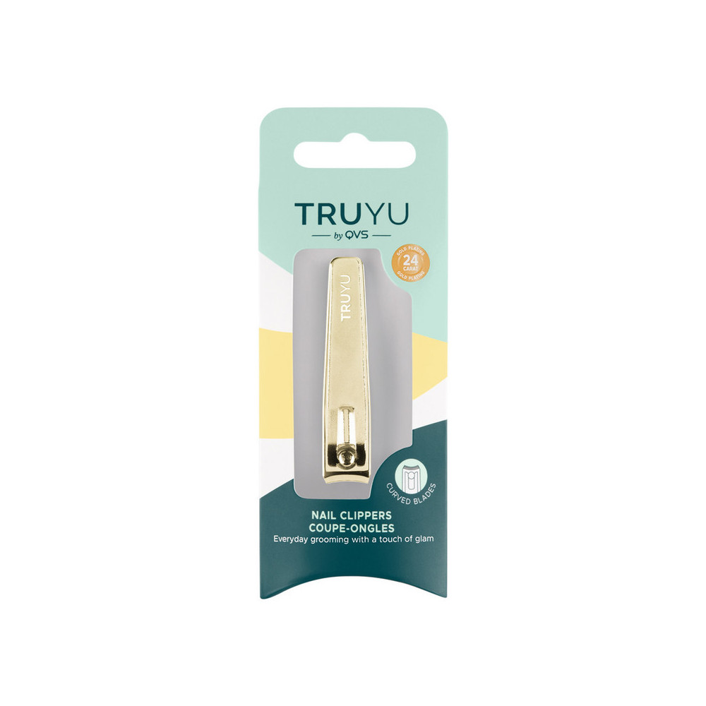 Truyu Qvs Gold Plated Nail Clipper With Curved blades