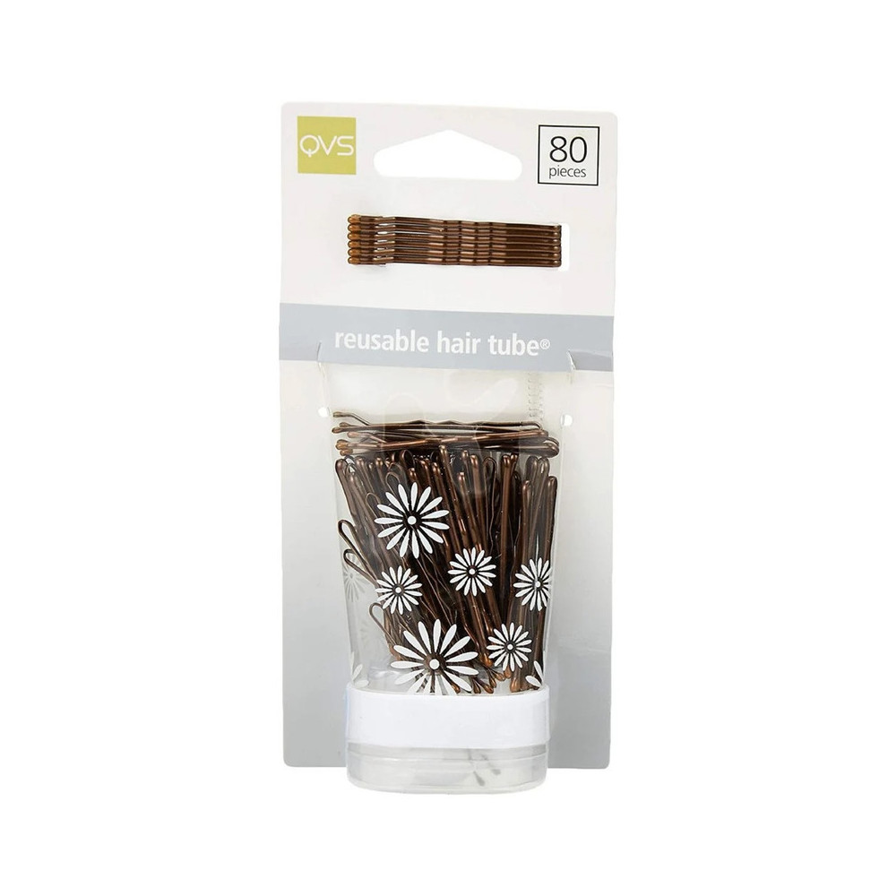 Truyu Qvs Bobby Pins Pack Of 80 Pins, Brown