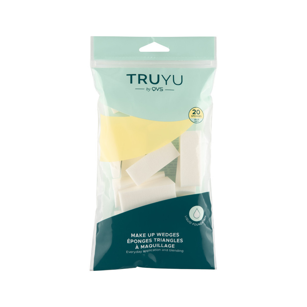 Truyu Qvs Make Up Wedges For Everyday Application and Blending, Pack Of 20 Sponges