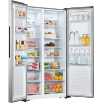 Hisense Rs670N4Wsu1 Side By Side Refrigerator With Water Dispenser, Inverter Compressor, No Frost Technology, Silver, 1 Year Warranty