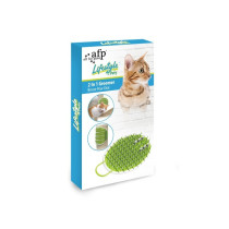 All For Paws Lifestyle 2-In-1 Cat Grooming Brush, Green