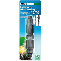 JBL Double Stopcock Quick Coupling 12/16, Aquatics Accessories Black