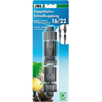 JBL Double Stopcock Quick Coupling 16/22, Aquatics Accessories Black