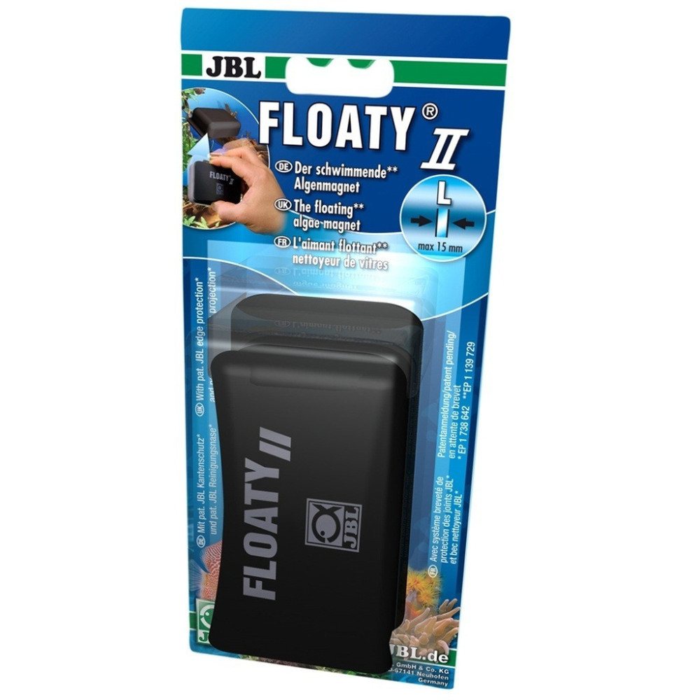 JBL Floaty II L Floating Glass Cleaning Magnet For Aquariums, Black