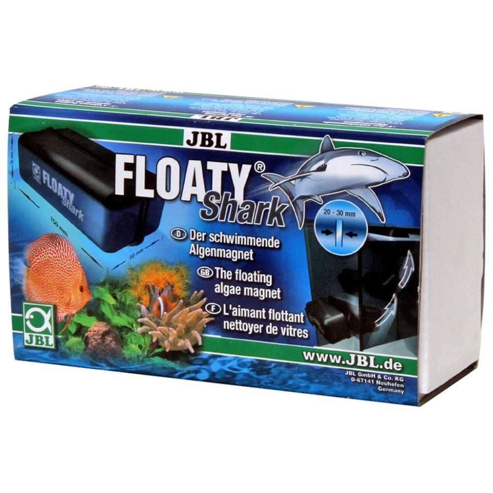 JBL Floaty Shark Floating Glass Cleaning Magnet For Thick Aquariums, Black
