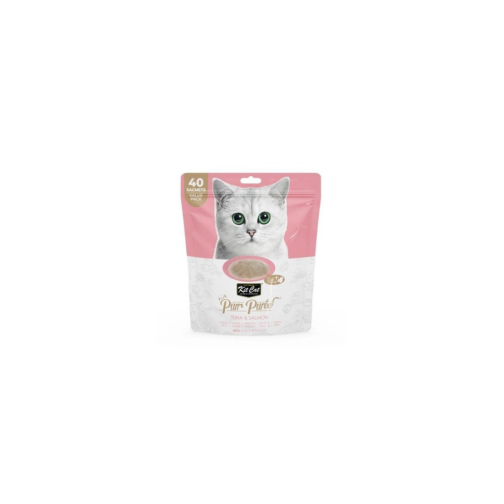 Kitcat Purr Puree Tuna And Salmon Value Pack, 600Gm