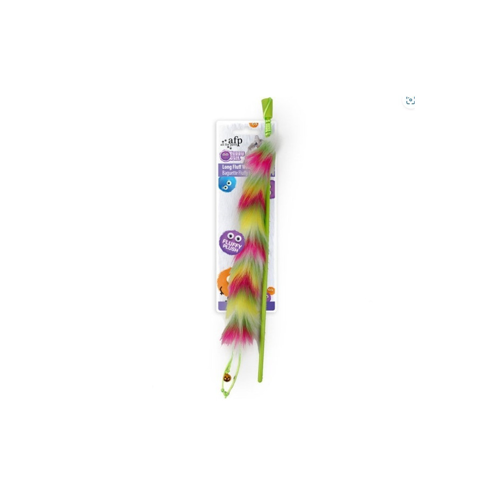 ALL FOR PAWS Long Fluff Wand Toy, Green