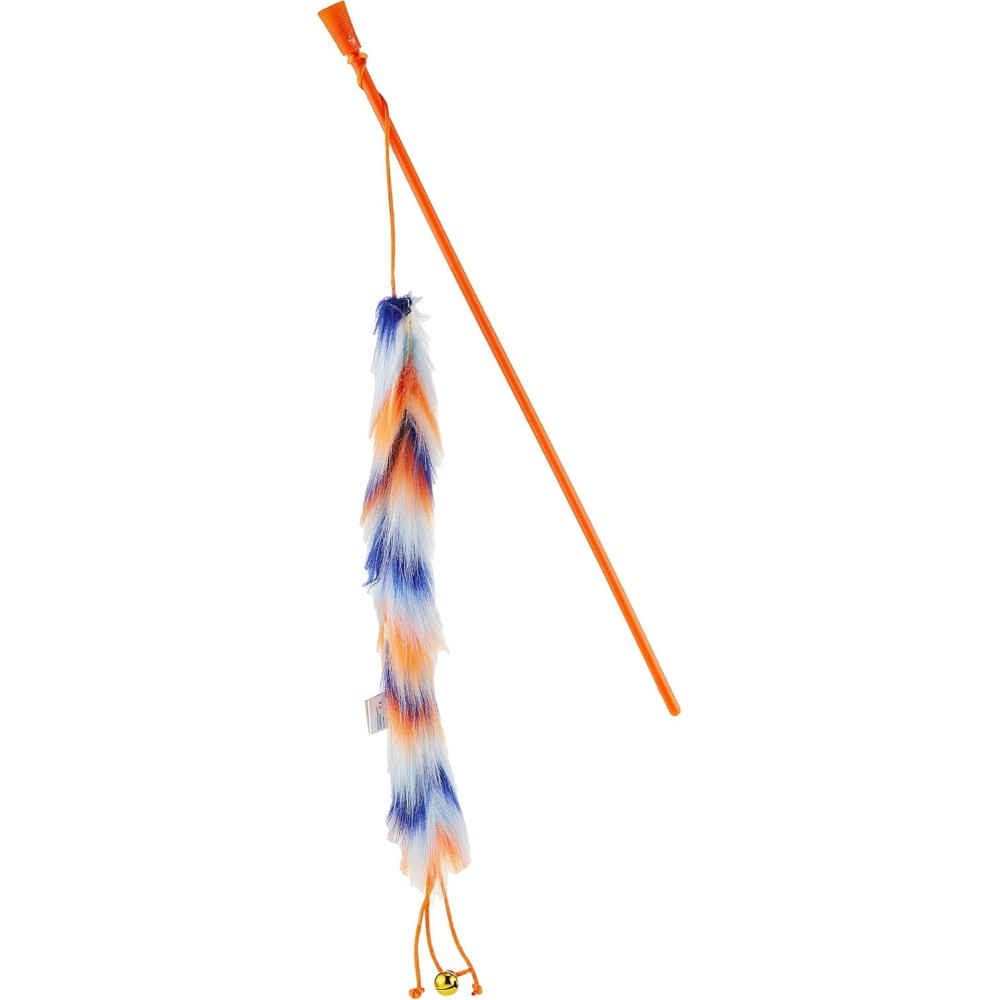 ALL FOR PAWS Long Fluff Wand Toy, Orange