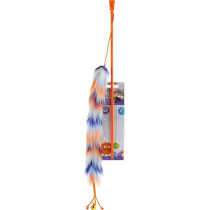 ALL FOR PAWS Long Fluff Wand Toy, Orange
