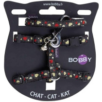 Bobby Lovely Harness And Lead, Black