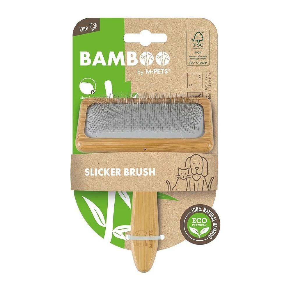 M-Pets Bamboo Slicker Brush, Large