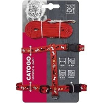 M-Pets Catogo Cat Harness And Leash Set, Red