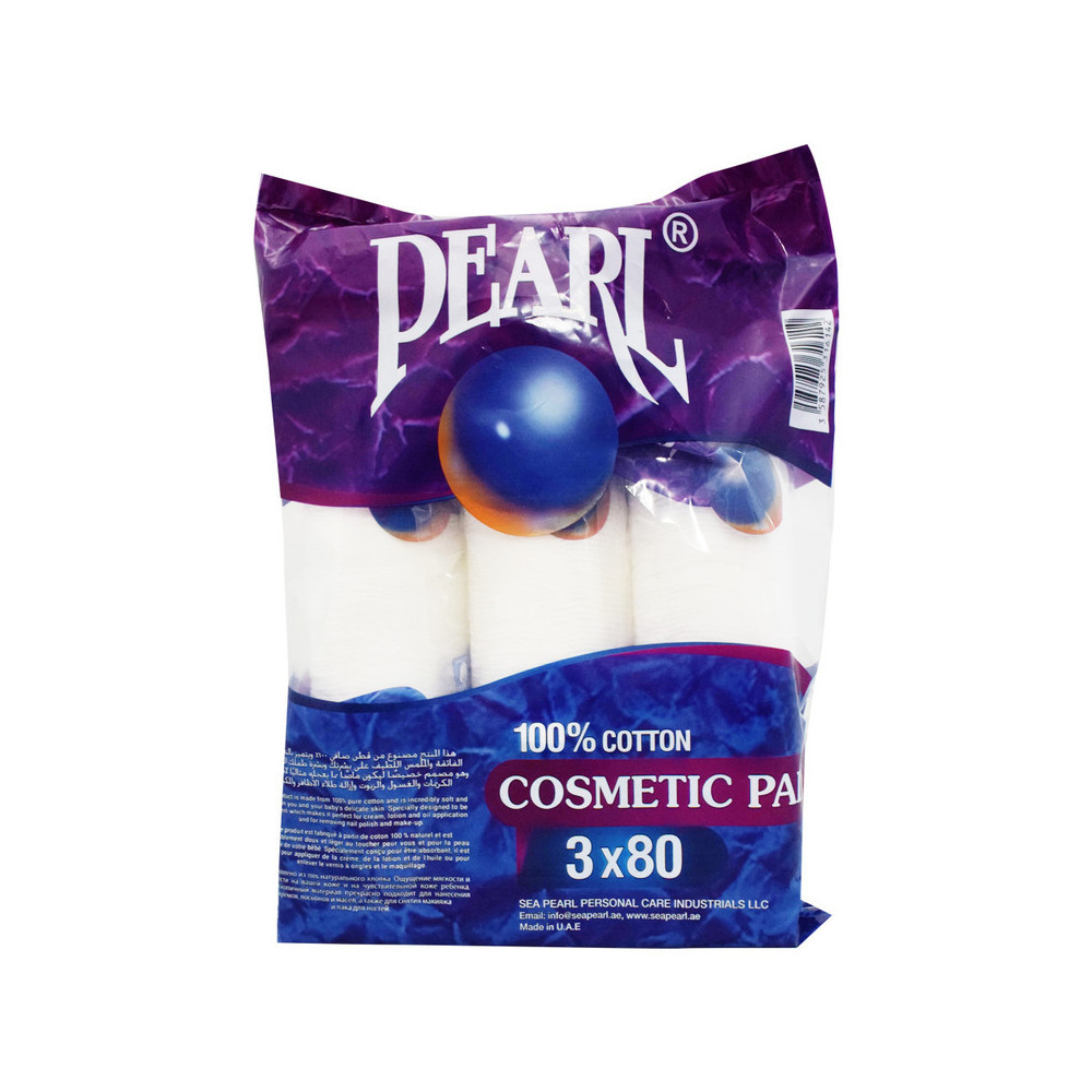 Sea Pearl Cosmetic Pads 80Pcs Per Pack, Pack Of 3