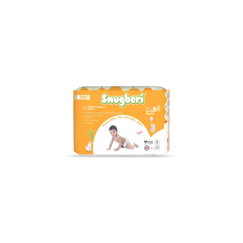 Snugberi Premium Quality Diaper Pants Size 4 Large, Upto 7 To 12 kg, Pack Of 24 Pcs