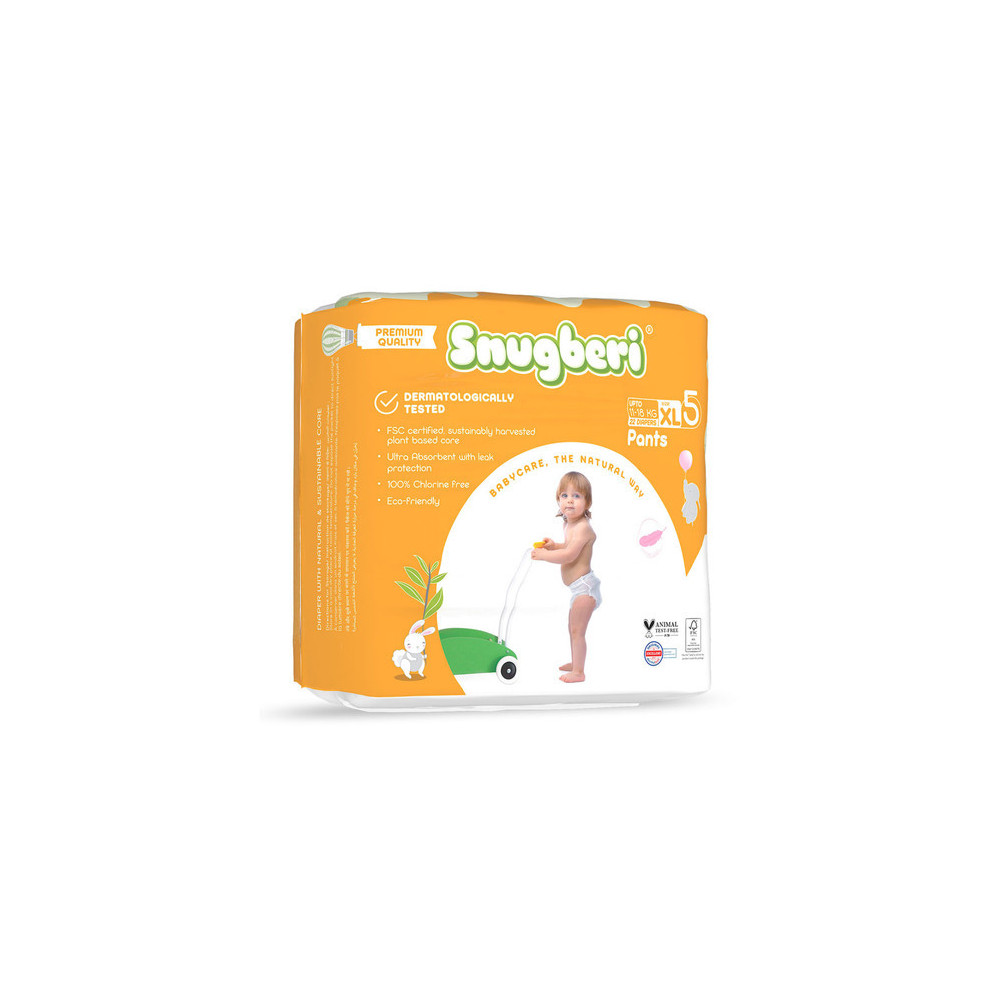 Snugberi Premium Quality Diaper Pants Size 5 X Large, Upto 11 To 18 kg, Pack Of 22 Pcs