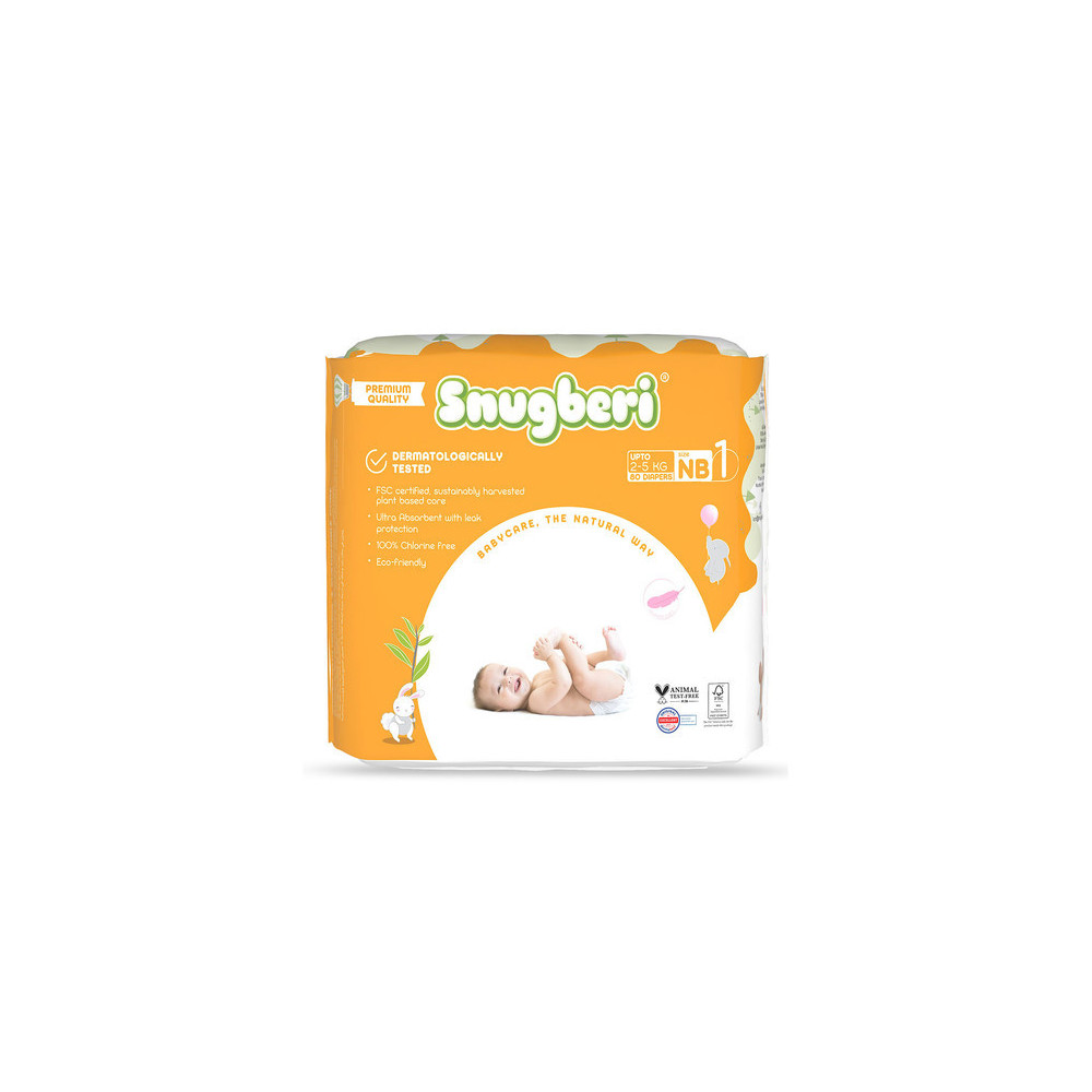 Snugberi premium Quality Diaper Size 1 New Born Upto 2 To 5 kg, Mega Pack Of 80 Pcs