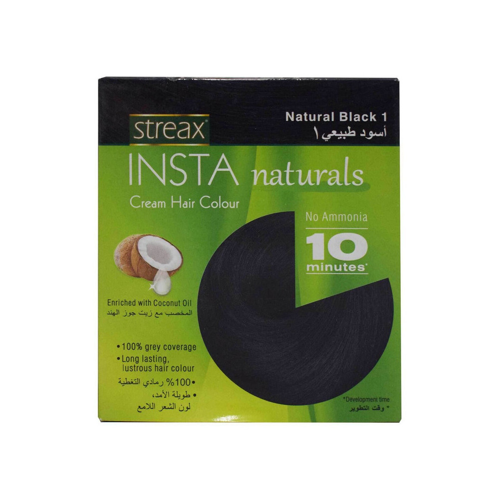 Streax Insta Cream Hair Colour Natural Black 15ml