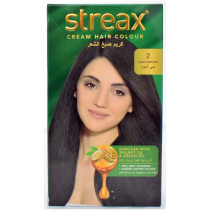 Streax Cream Hair Color Enriched With Walnut Oil And Argan Oil, Black Brown 2