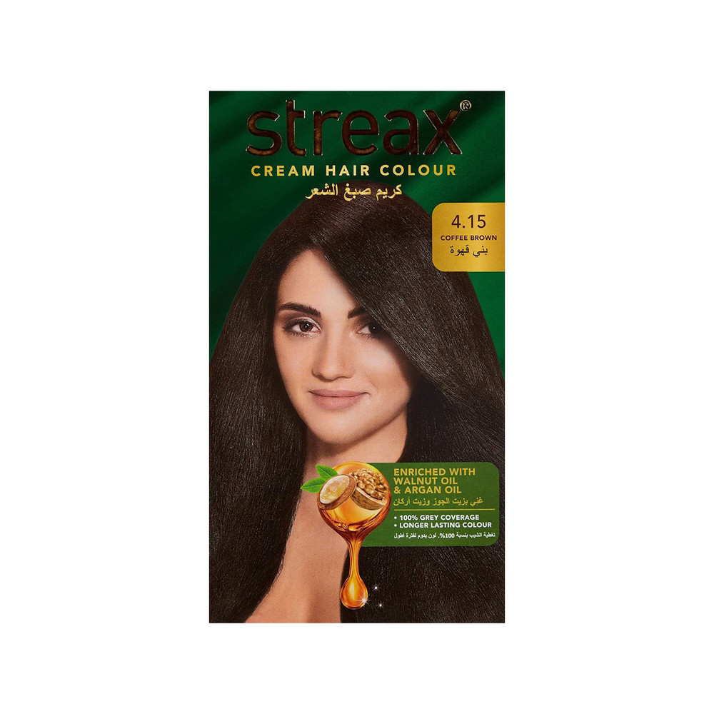 Streax Cream Hair Color Enriched With Walnut Oil And Argan Oil, Coffee Brown 4.15