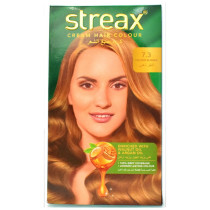 Streax Cream Hair Color Enriched With Walnut Oil And Argan Oil, Golden Blonde 7.3