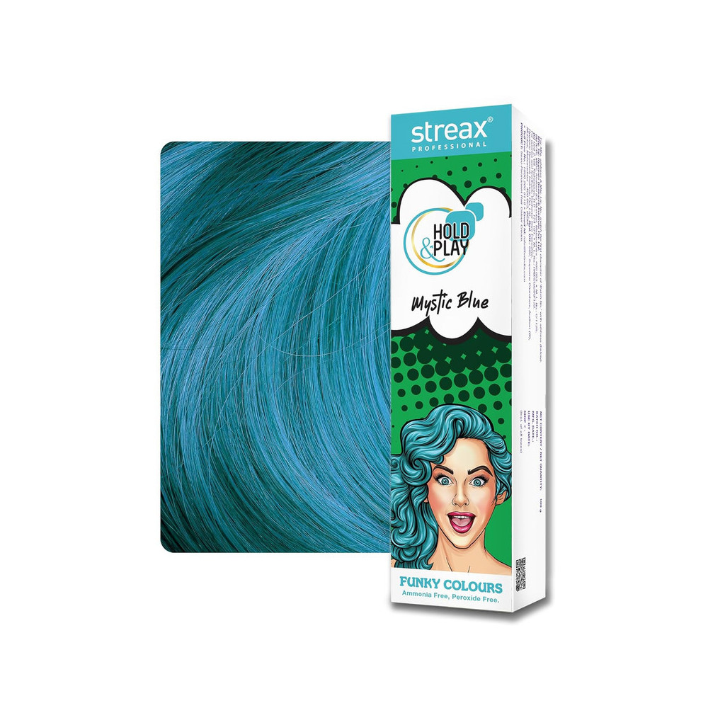 Streax Professional Hold And Play Funky Hair Colour 100g, Mystic Blue