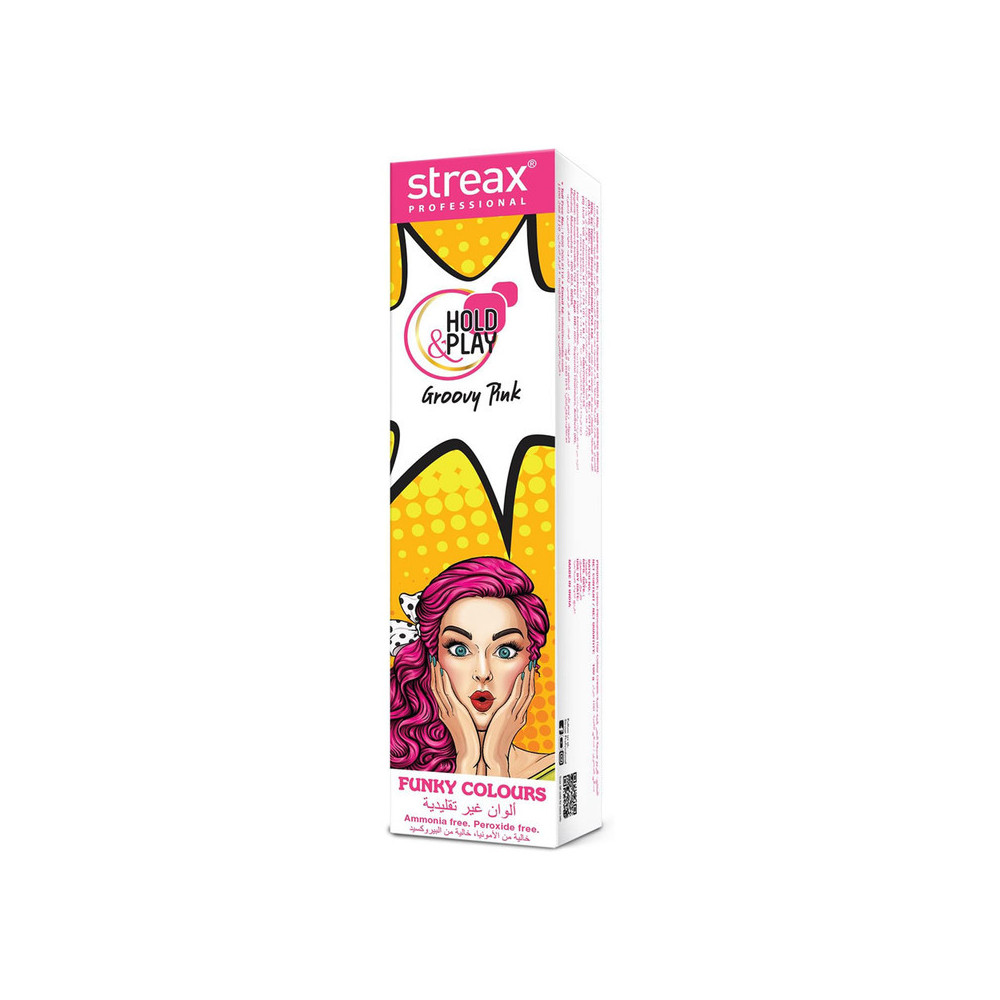 Streax Professional Hold And Play Funky Hair Colour 100g, Groovy Pink