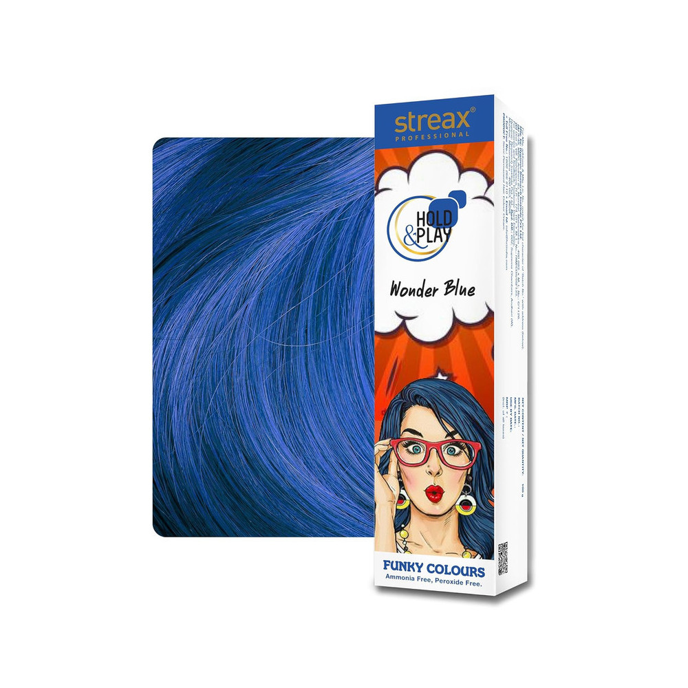 Streax Professional Hold And Play Funky Hair Colour 100g, Wonder Blue
