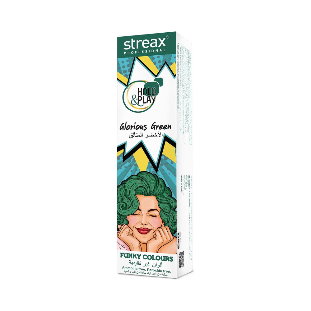 Streax Professional Hold And Play Funky Hair Colour 100g, Glorious Green