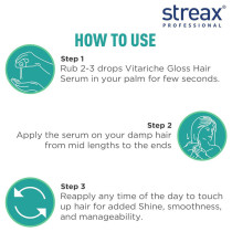 Streax Professional Vitariche Gloss Hair Serum Enriched With Macadamia Oil And Vitamin E, 100ml