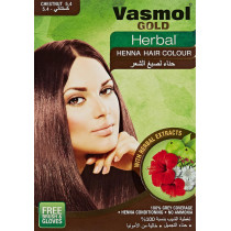 Vasmol Gold Herbal Henna Pack Of 6 x 10g, Chestnut