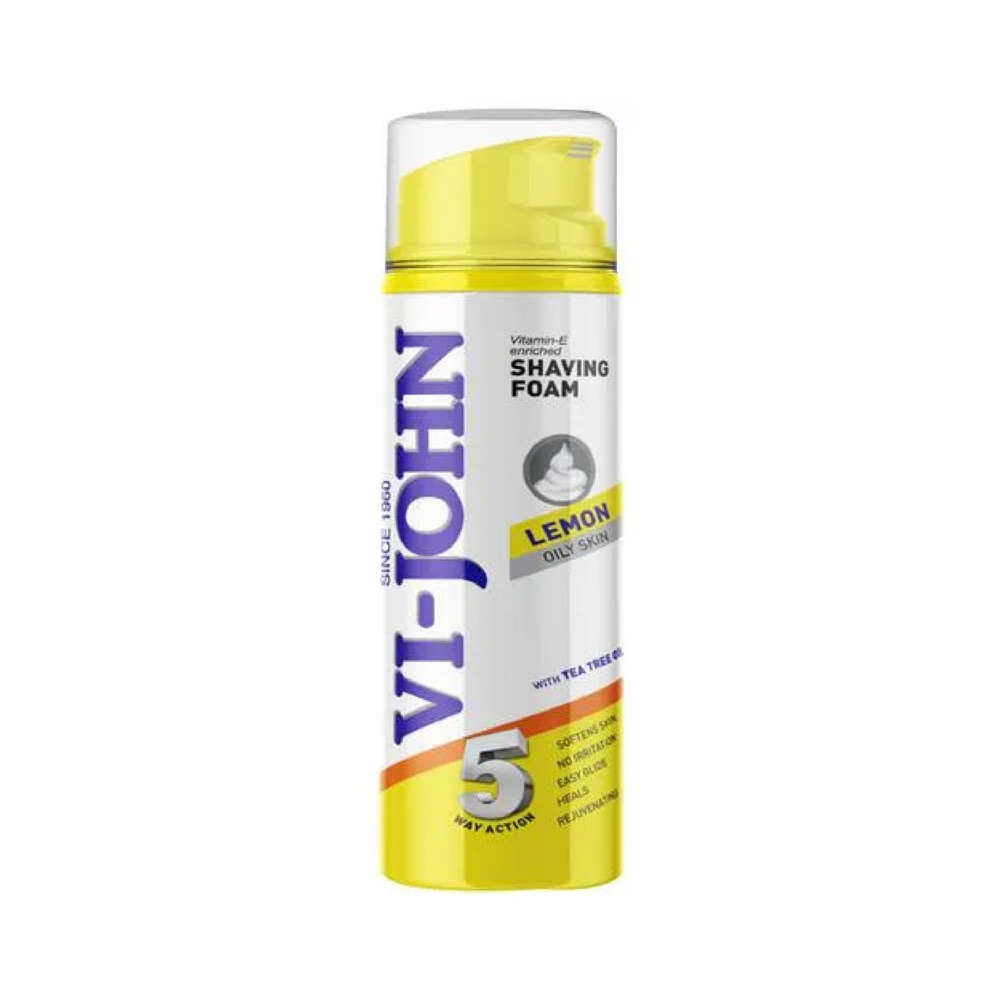 Vi-John Vitamin E Enrished Lemon Shaving Foam For Oily Skin, 200ml