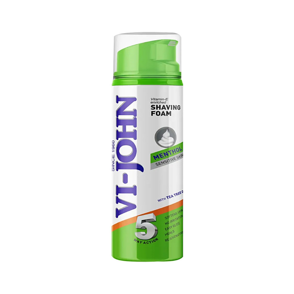 Vi-John Vitamin E Enrished Menthol Shaving Foam For Sensitive Skin, 200ml