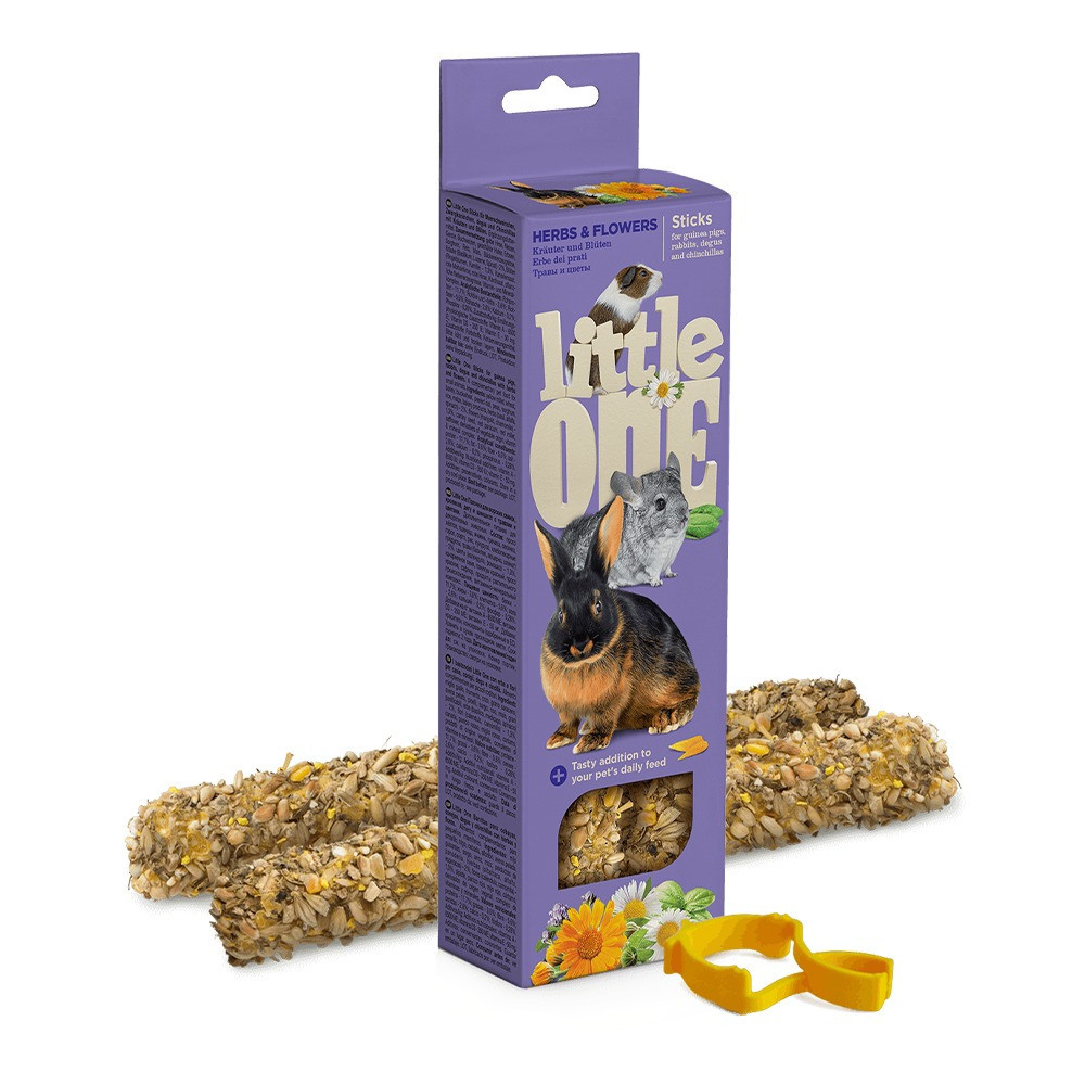Little One Sticks For Guinea Pigs, Rabbits, Degus And Chinchillas With Herbs And Flowers, 2 x 55 G