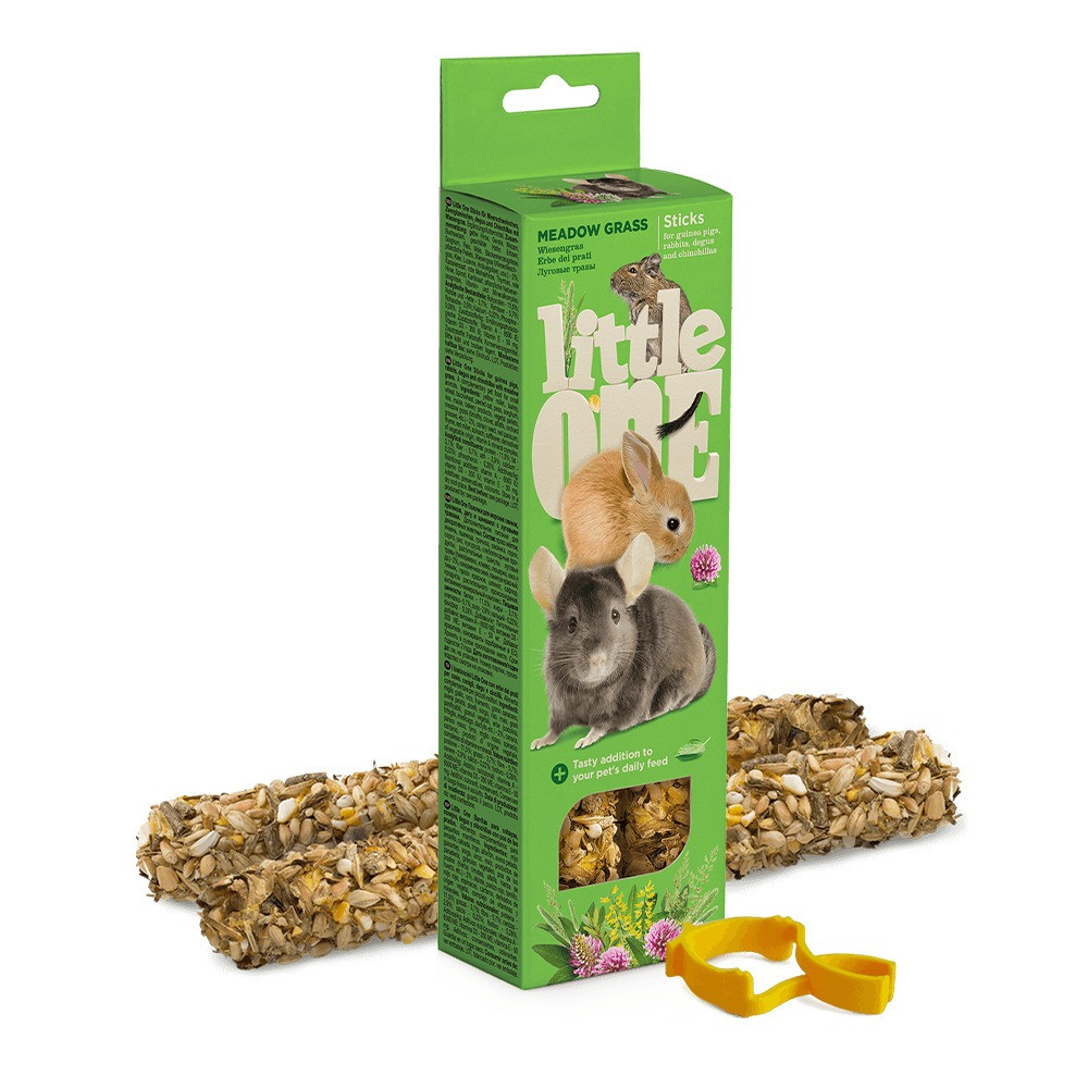 Little One Sticks For Guinea Pigs, Rabbits, Degus And Chinchillas With Meadow Grass, 2 x 55 G