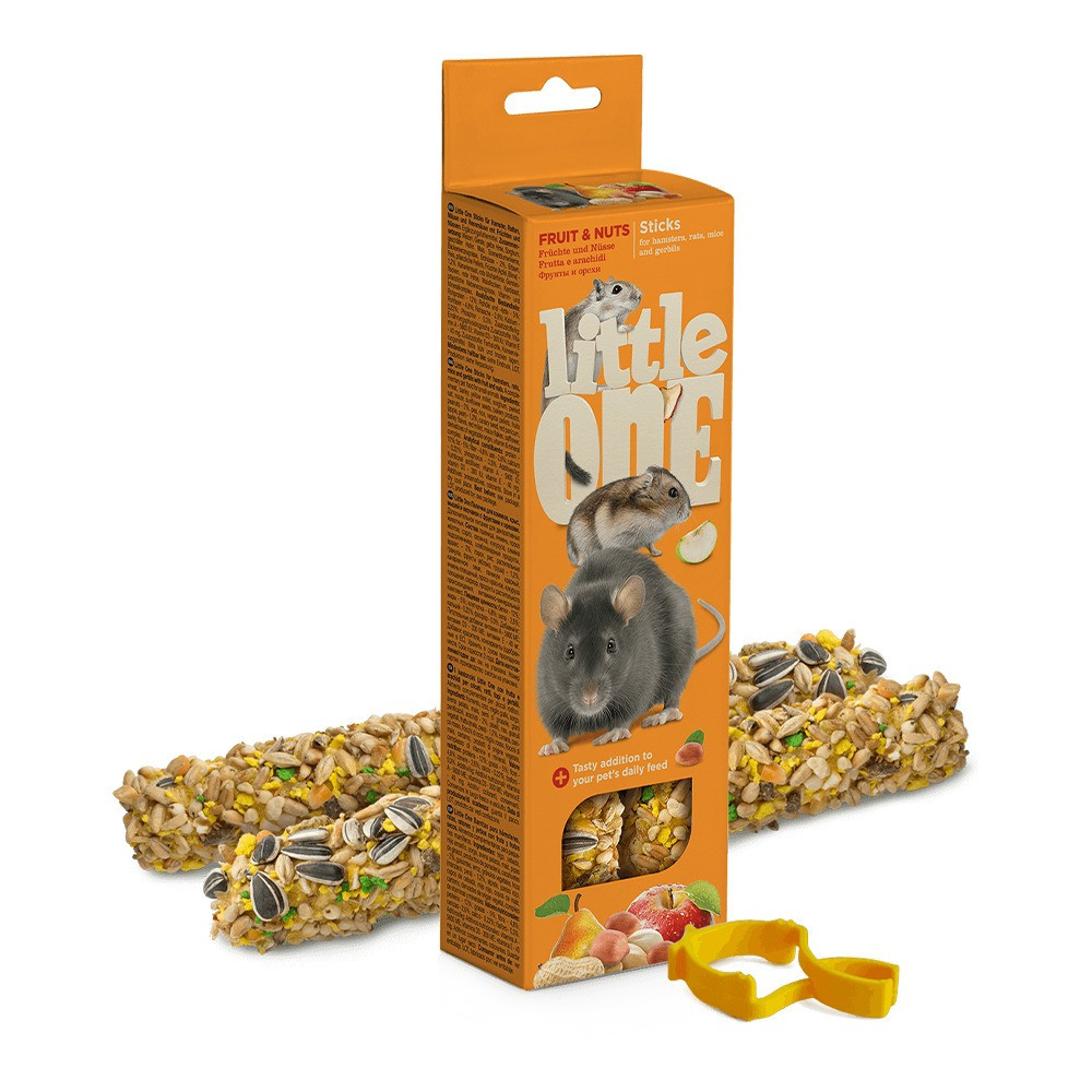 Little One Sticks For Hamsters, Rats, Mice And Gerbils With Fruit And Nuts, 2 x 60 G